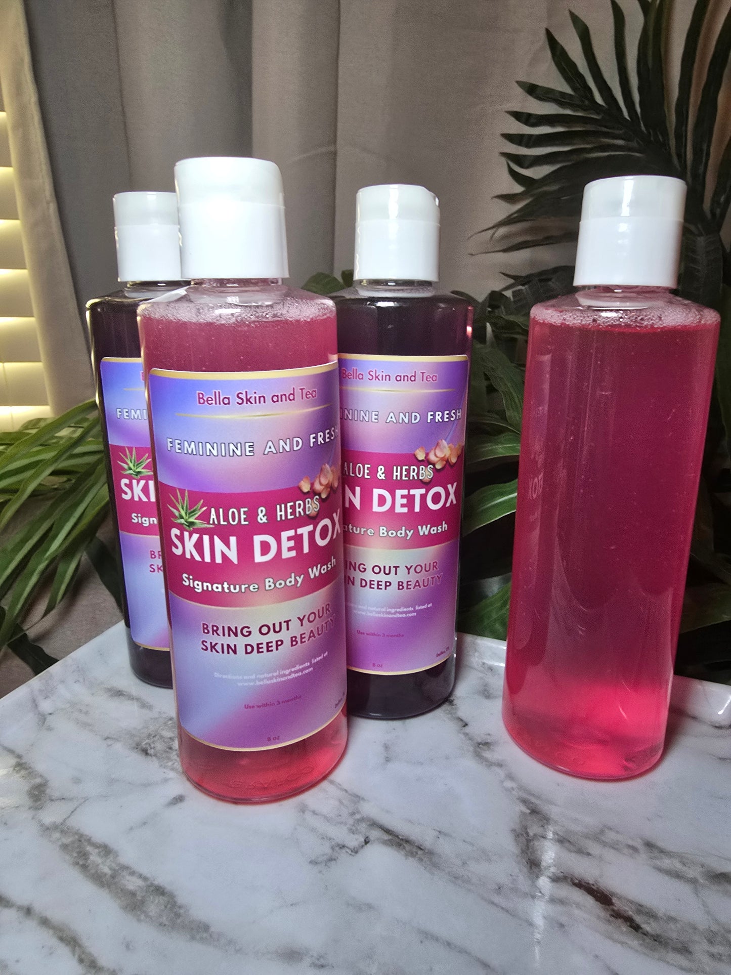 Bella's Skin Detox - Body Wash - Aloe and Herbs - Choose Pink or Purple