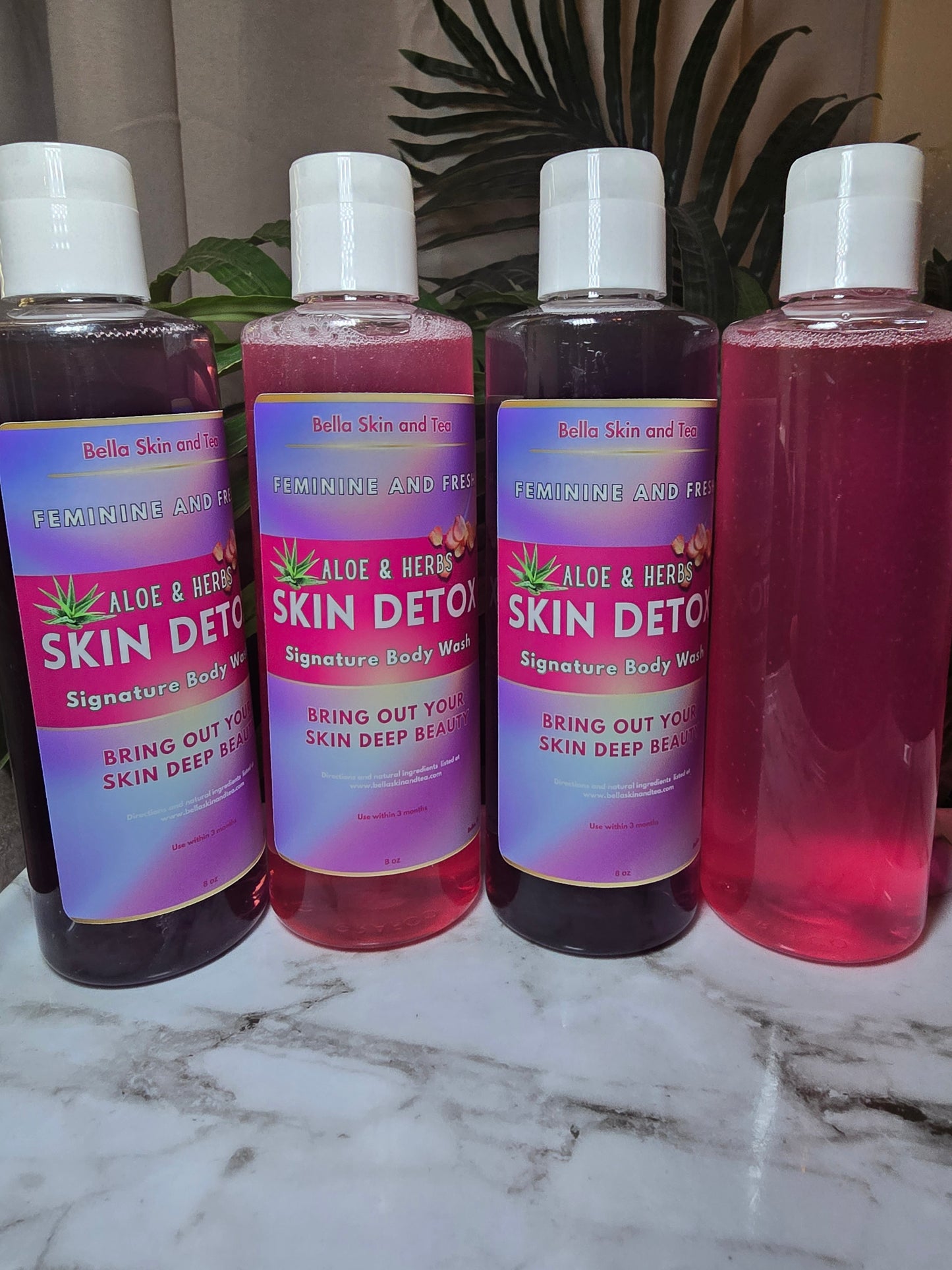 Bella's Skin Detox - Body Wash - Aloe and Herbs - Choose Pink or Purple