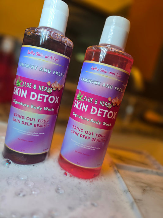 Bella's Skin Detox - Body Wash - Aloe and Herbs - Choose Pink or Purple